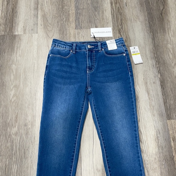 NWT Calvin Klein Jeans size 14 girl mid-rise skinny blue jeans - Picture 2 of 14